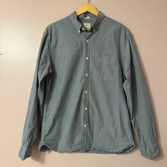 JCrew Small Check Buttondown Slim Longsleeve Shirt Mens Size  XL - Picture 1 of 7